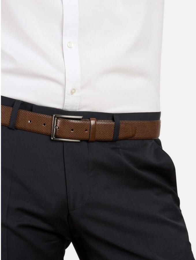 MONTI Leren riem Dublin met gaatjes-structuur - Foto 3