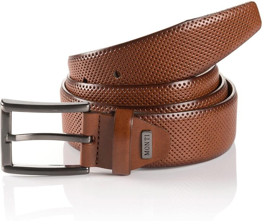 MONTI Leren riem Dublin met gaatjes-structuur - Foto 5