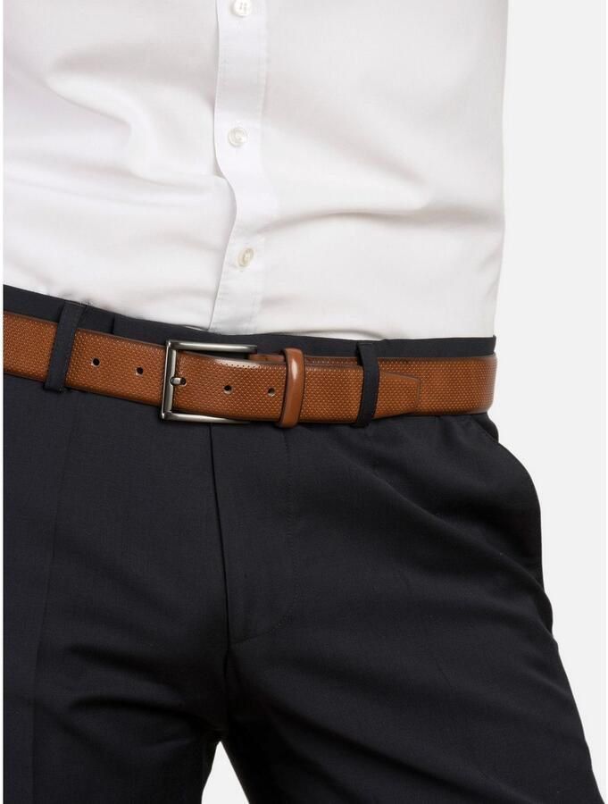 MONTI Leren riem Dublin met gaatjes-structuur - Foto 1