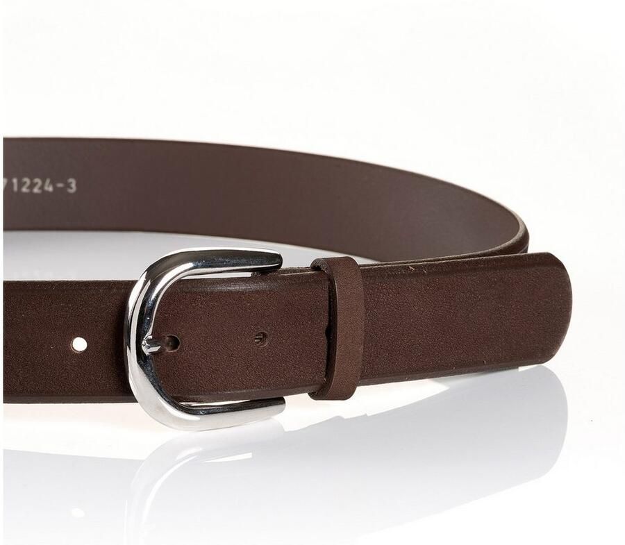 MONTI Leren riem Pavia van nubuckleer met glanzende gesp 3 5 cm breed