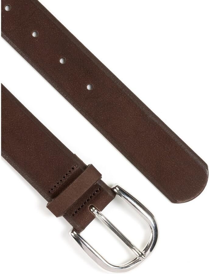 MONTI Leren riem Pavia van nubuckleer met glanzende gesp 3 5 cm breed - Foto 3