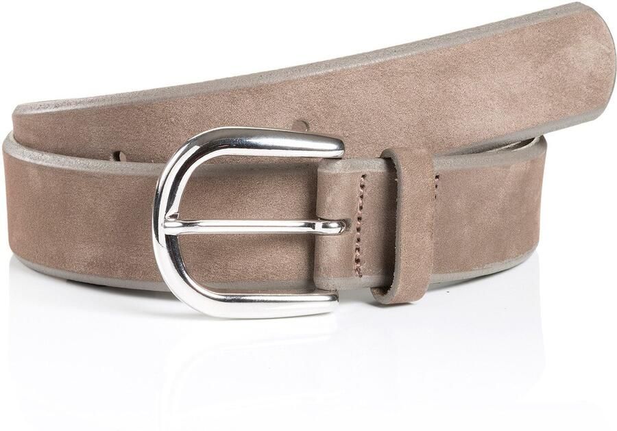 MONTI Leren riem Pavia van nubuckleer met glanzende gesp 3 5 cm breed - Foto 4