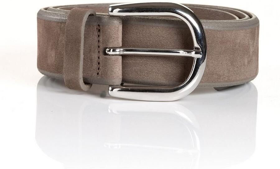 MONTI Leren riem Pavia van nubuckleer met glanzende gesp 3 5 cm breed - Foto 3