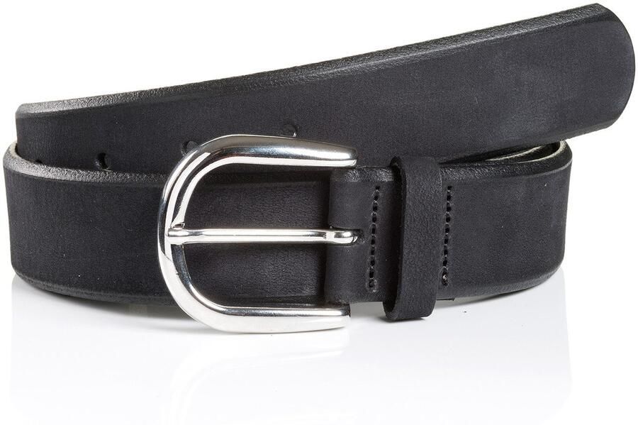MONTI Leren riem Pavia van nubuckleer met glanzende gesp 3 5 cm breed - Foto 4