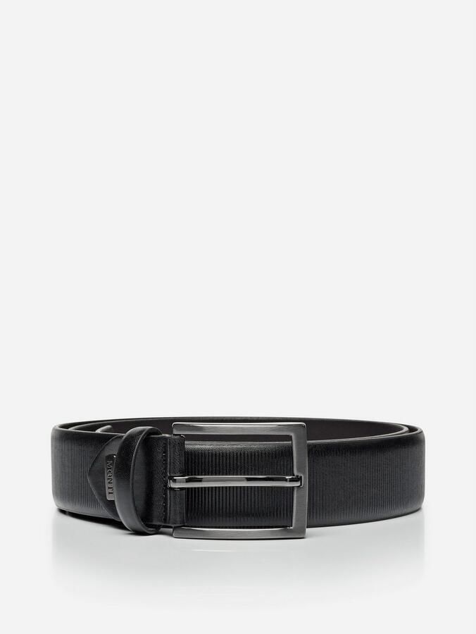 MONTI Leren riem Salzburg met zilverkleurige gesp - Foto 4