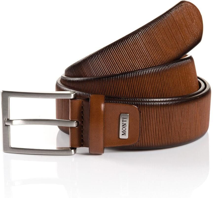 MONTI Leren riem Salzburg met zilverkleurige gesp - Foto 5