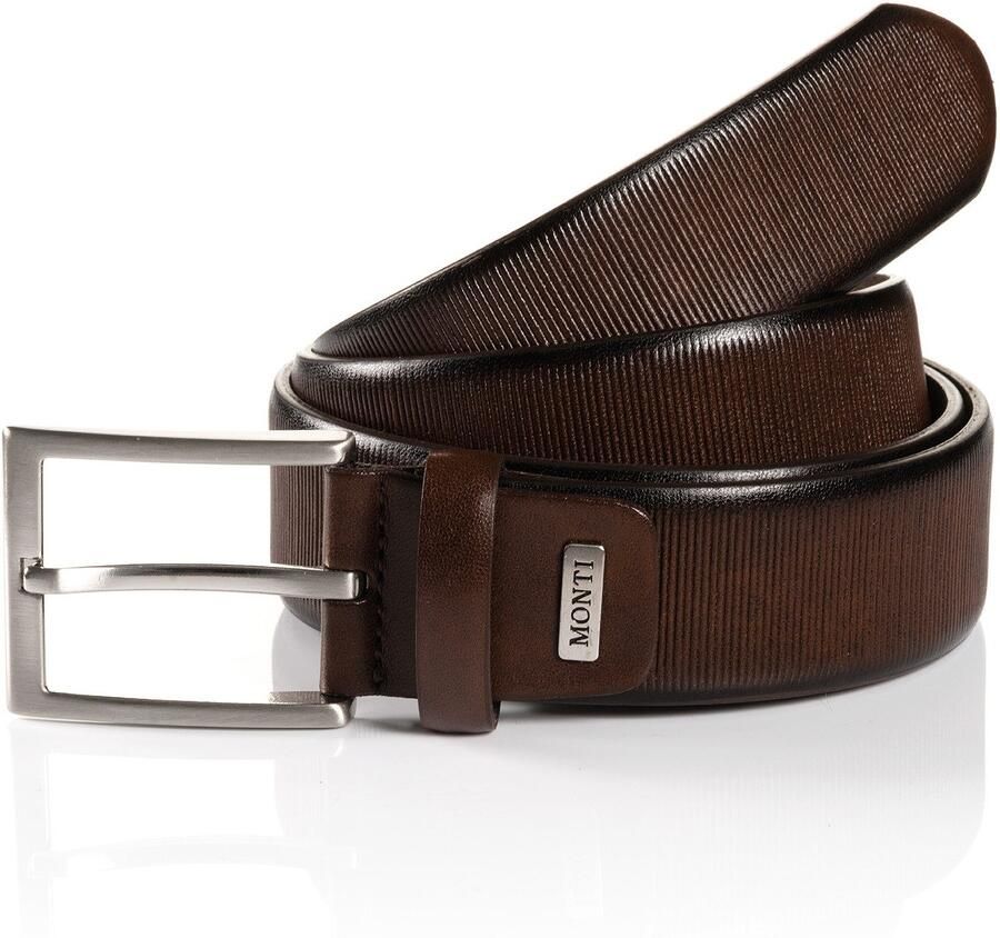 MONTI Leren riem Salzburg met zilverkleurige gesp - Foto 5