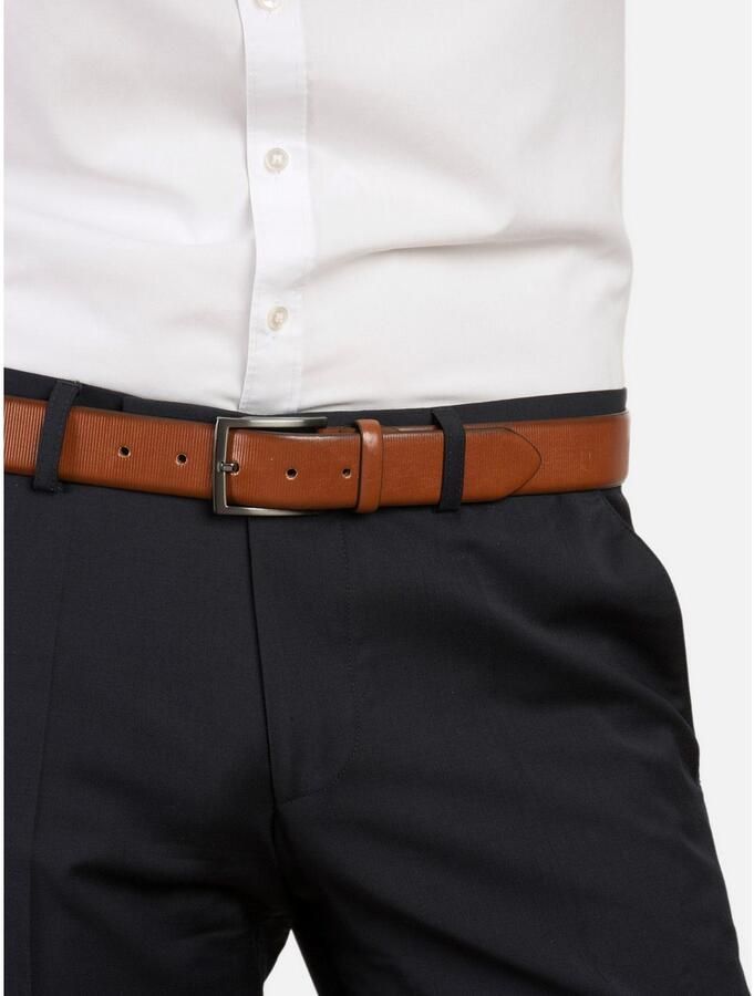 MONTI Leren riem Salzburg met zilverkleurige gesp