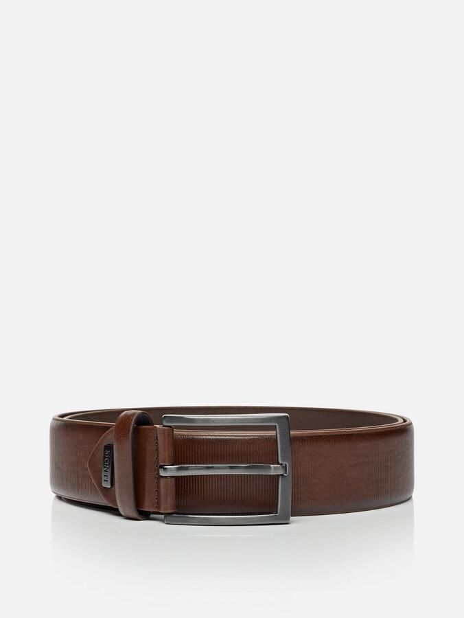 MONTI Leren riem Salzburg met zilverkleurige gesp - Foto 4