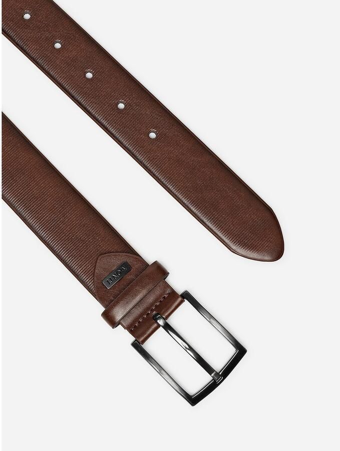 MONTI Leren riem Salzburg met zilverkleurige gesp