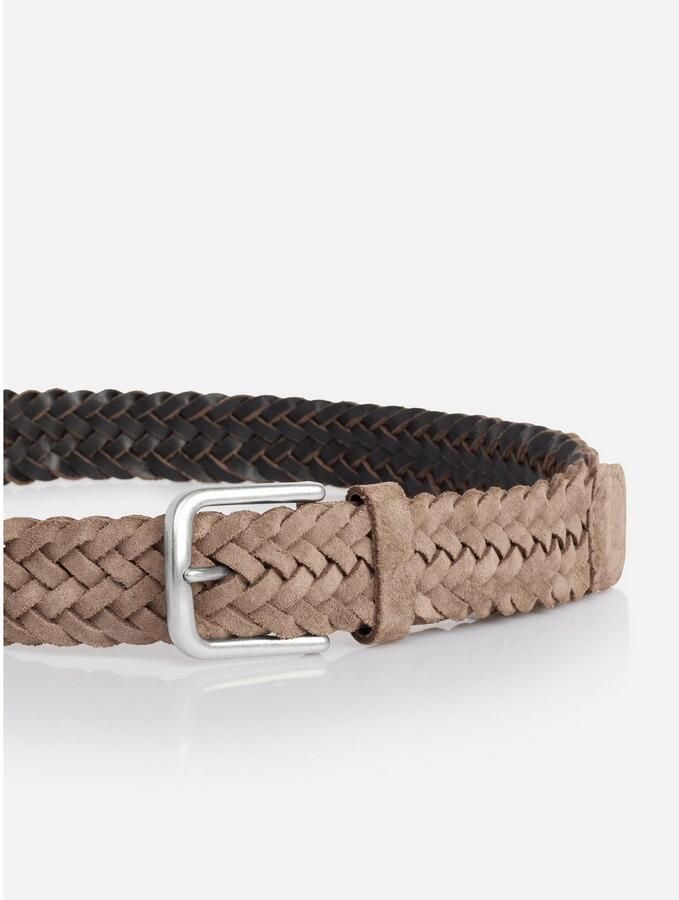 Monti Riem van leer in gevlochten look model 'Vancouver'