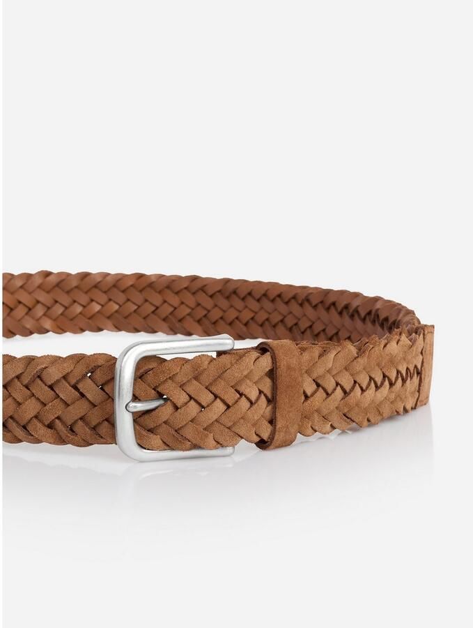 Monti Riem van leer in gevlochten look model 'Vancouver'