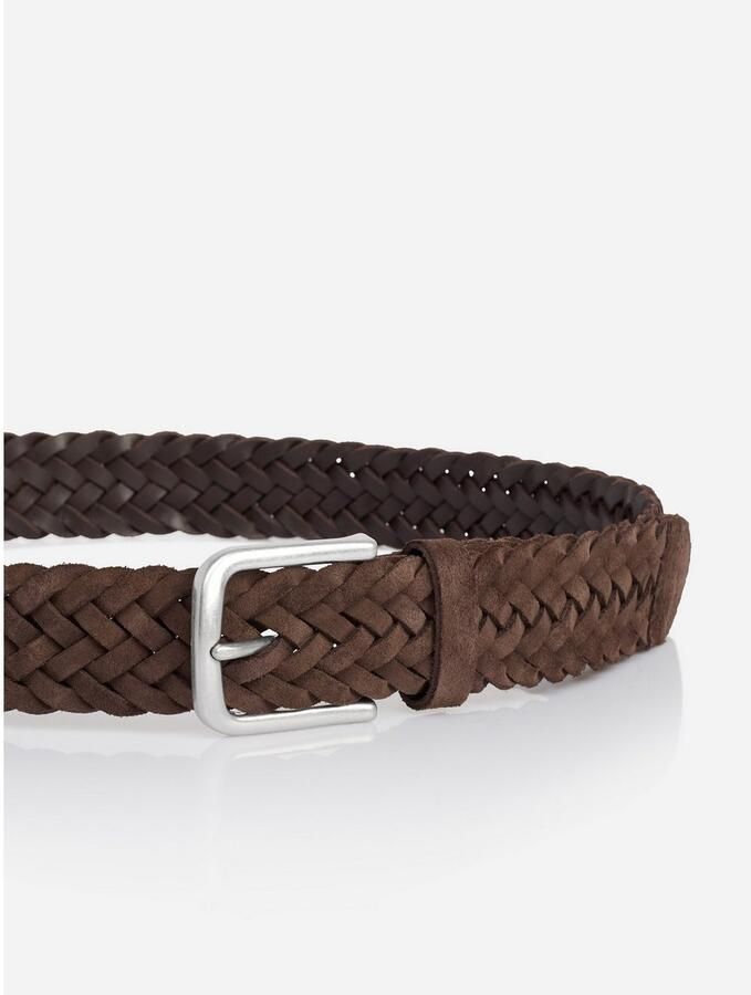 Monti Riem van leer in gevlochten look model 'Vancouver'