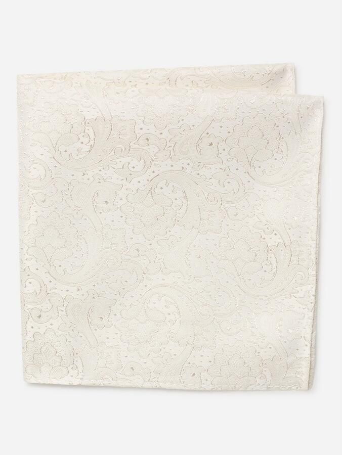 MONTI Pochet Titanium Paisley-patroon hoogwaardig verwerkt zakdoek handgerold - Foto 2