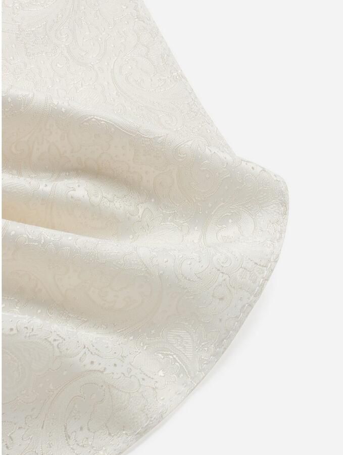 MONTI Pochet Titanium Paisley-patroon hoogwaardig verwerkt zakdoek handgerold