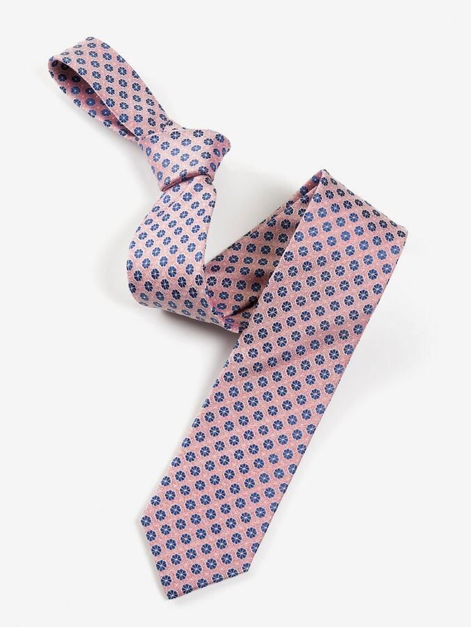 MONTI Stropdas gemaakt van pure zijde met blauwe orna ten 6 5 cm breed (1 stuk) - Foto 2