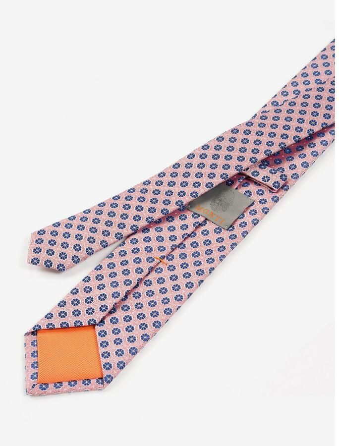 MONTI Stropdas gemaakt van pure zijde met blauwe orna ten 6 5 cm breed (1 stuk)