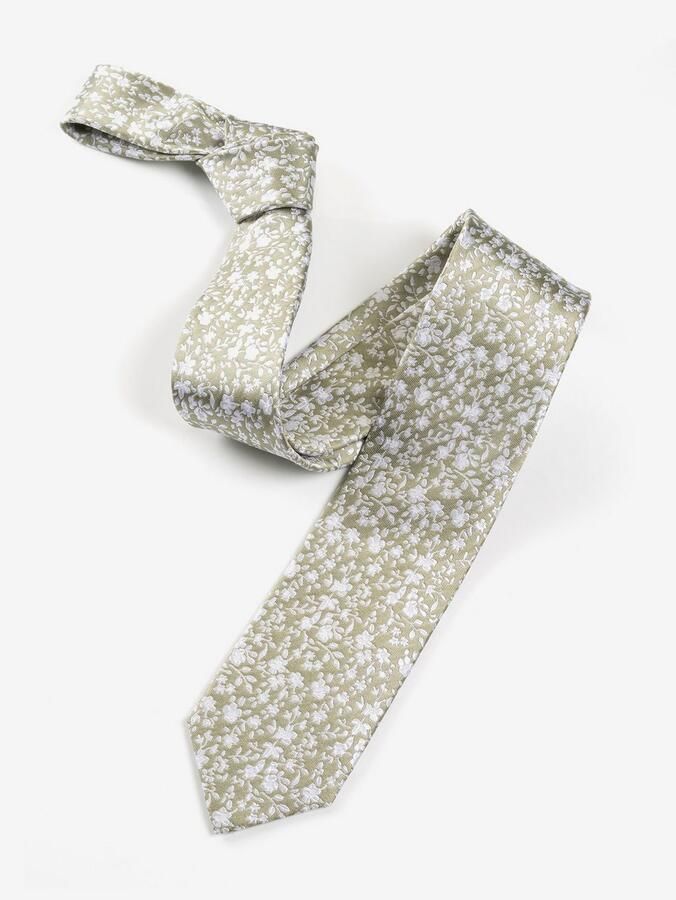 MONTI Stropdas gemaakt van pure zijde met bloe patroon 6 5 cm breed (1 stuk) - Foto 2