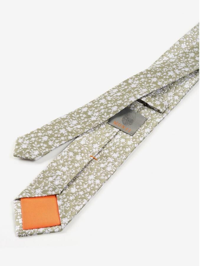 MONTI Stropdas gemaakt van pure zijde met bloe patroon 6 5 cm breed (1 stuk)