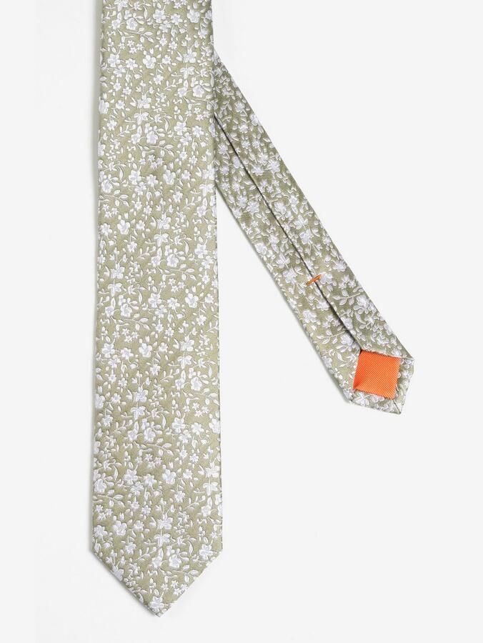 MONTI Stropdas gemaakt van pure zijde met bloe patroon 6 5 cm breed (1 stuk) - Foto 3