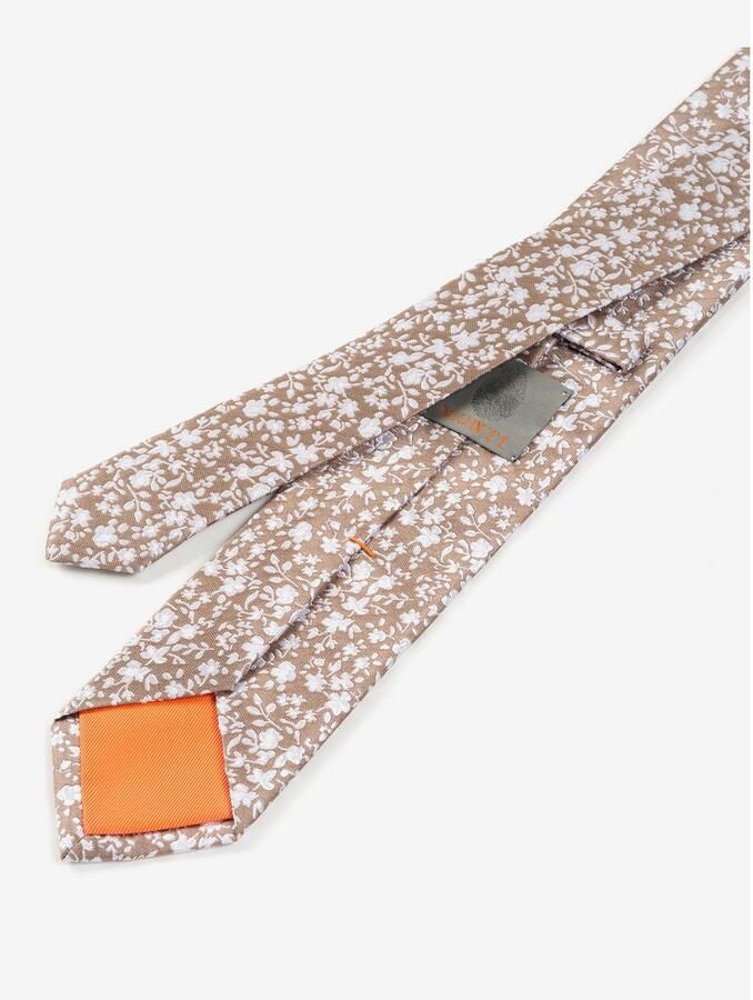 MONTI Stropdas gemaakt van pure zijde met bloe patroon 6 5 cm breed (1 stuk)