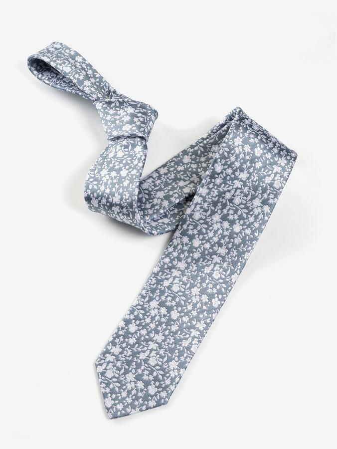 MONTI Stropdas gemaakt van pure zijde met bloe patroon 6 5 cm breed (1 stuk) - Foto 2