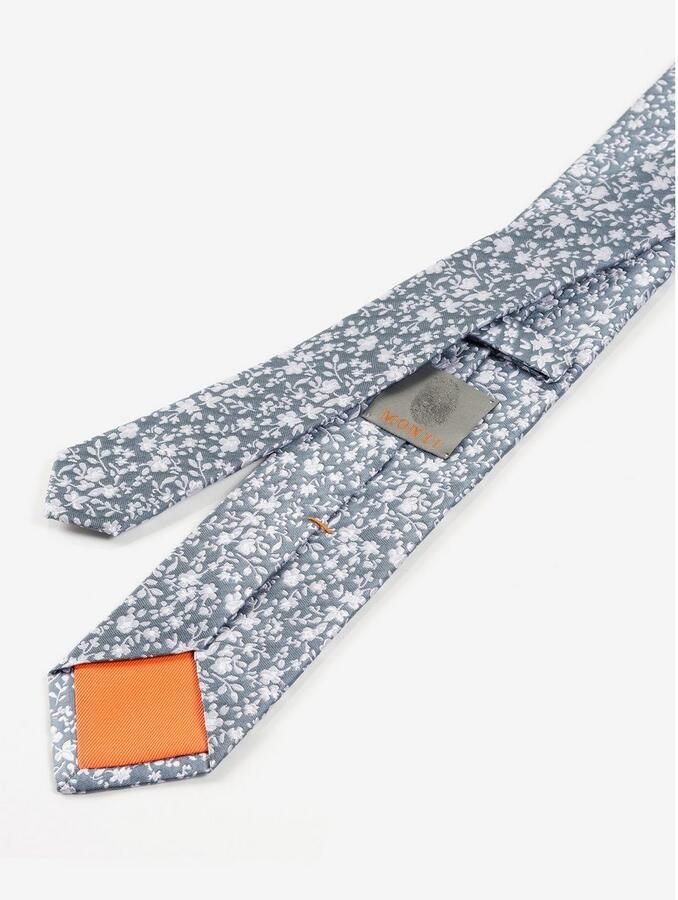 MONTI Stropdas gemaakt van pure zijde met bloe patroon 6 5 cm breed (1 stuk)