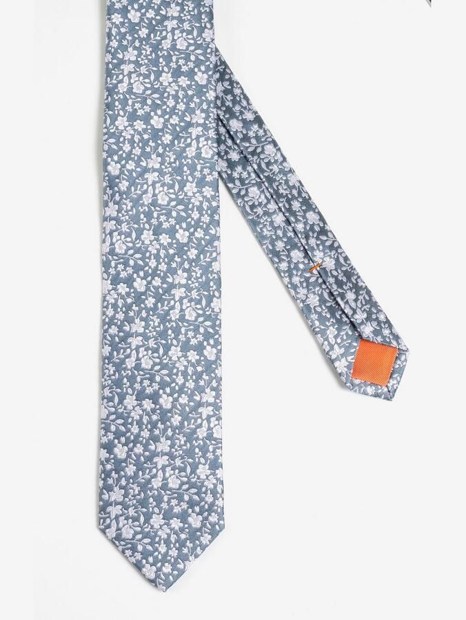 MONTI Stropdas gemaakt van pure zijde met bloe patroon 6 5 cm breed (1 stuk) - Foto 3