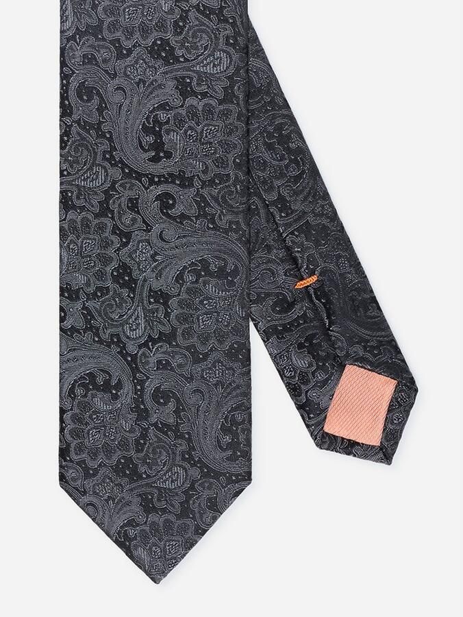 MONTI Stropdas Luan van 100% zijde met een elegant paisleymotief voor feestelijke gelegenheden - Foto 4