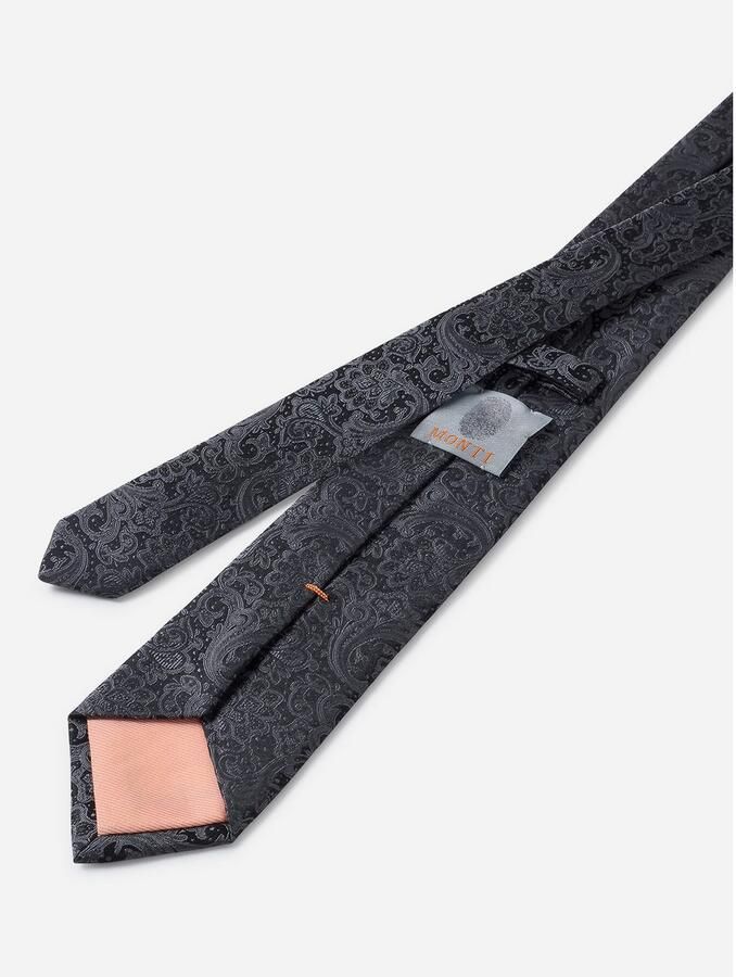 MONTI Stropdas Luan van 100% zijde met een elegant paisleymotief voor feestelijke gelegenheden - Foto 2