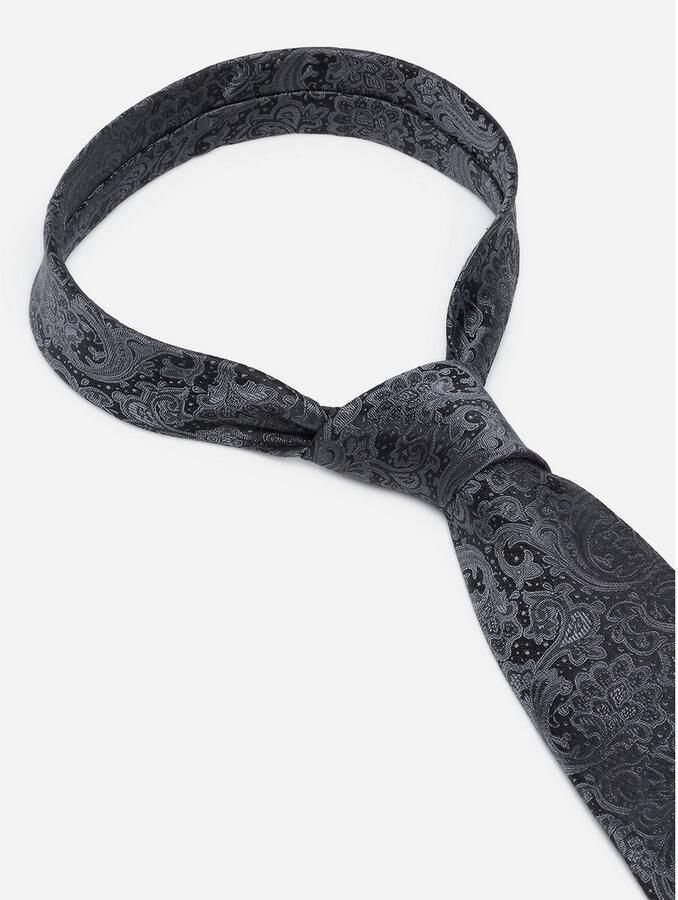 MONTI Stropdas Luan van 100% zijde met een elegant paisleymotief voor feestelijke gelegenheden - Foto 3