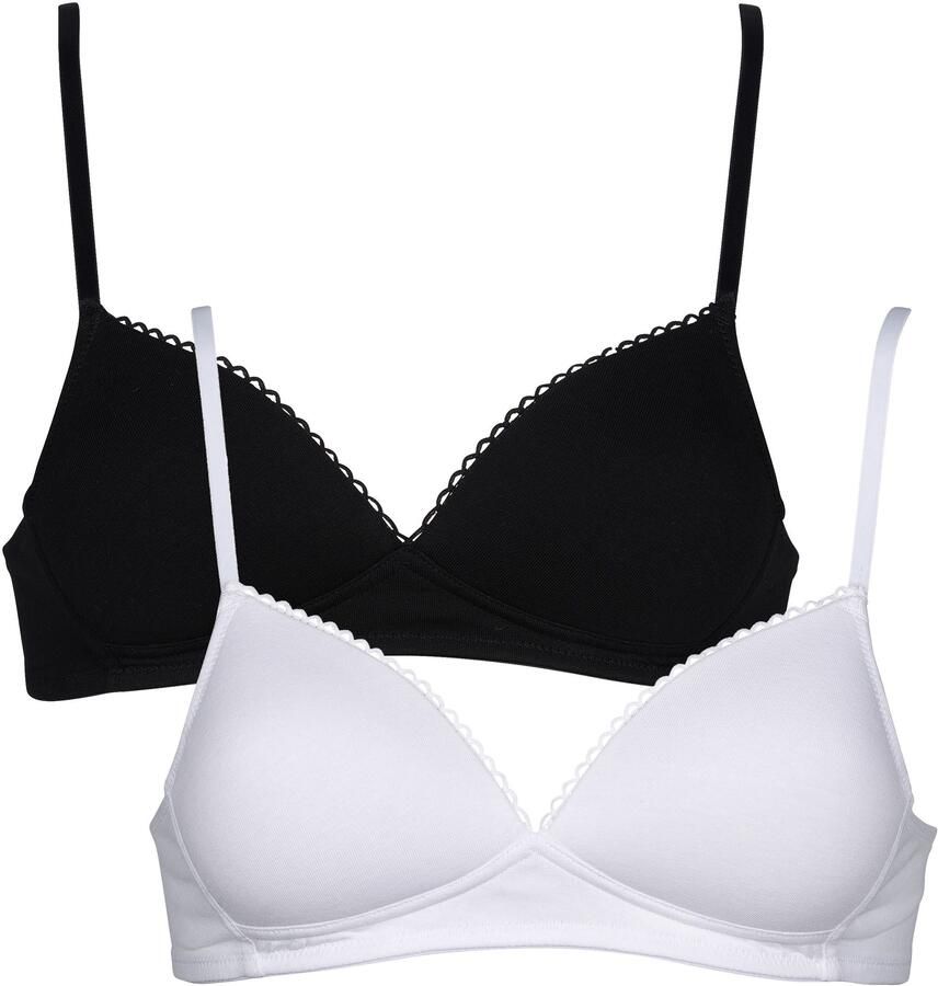 Mustang Beugelloze-bh platte afwerking gewatteerd zonder beugel basic katoenmix (Set van 2) - Foto 6