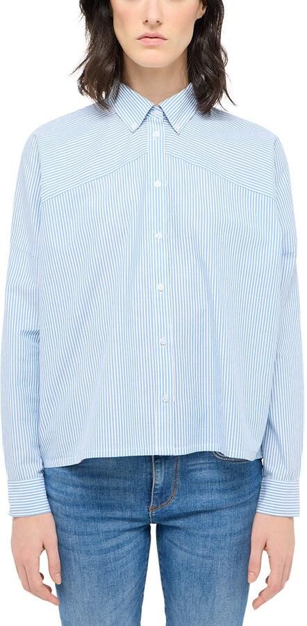 Mustang Blouse met lange mouwen Dames stijl Ruby streep - Foto 4