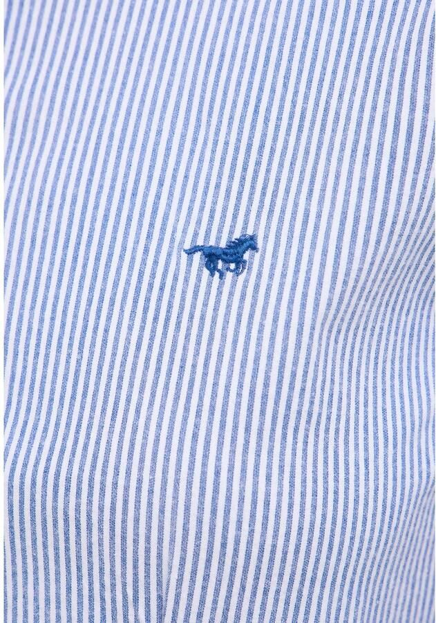 Mustang Overhemdblouse met logostitching en sportmanchetten - Foto 2