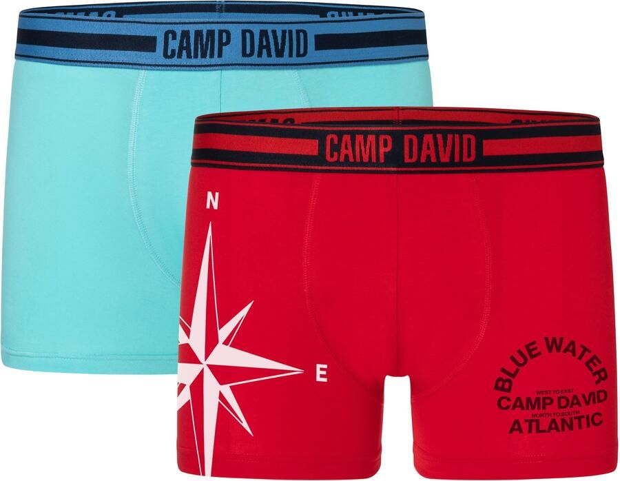 Mustang Boxershort Casual met elastische logo-tailleband (Set van 2)