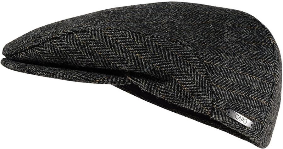 Mustang Flat cap met klep hoog wolgehalte visgraatpatroon gevoerd - Foto 5