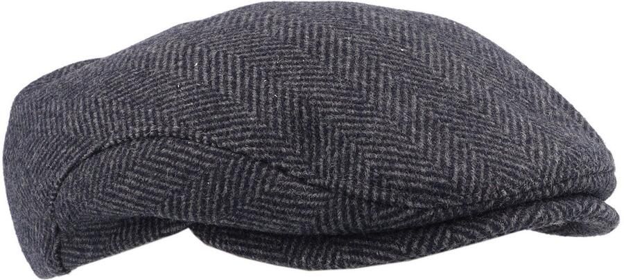 Mustang Flat cap met klep hoog wolgehalte visgraatpatroon gevoerd - Foto 4