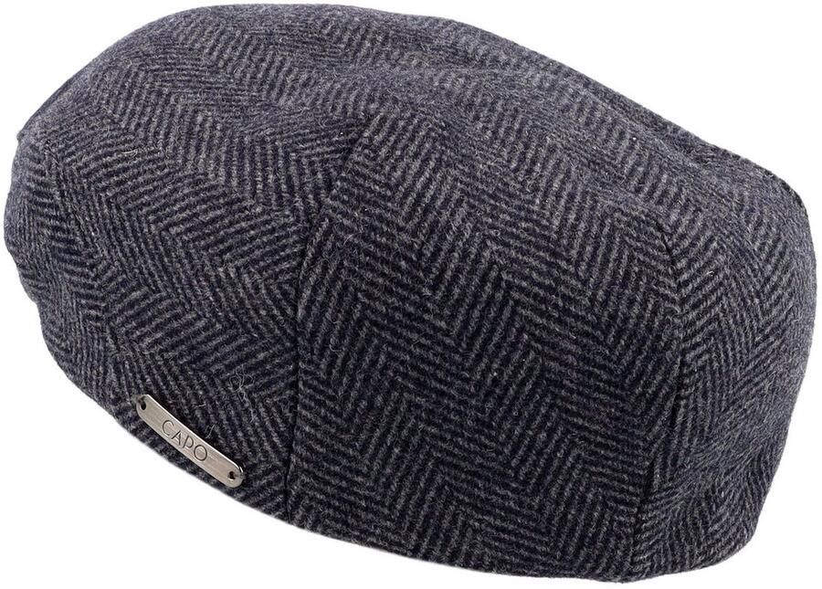 Mustang Flat cap met klep hoog wolgehalte visgraatpatroon gevoerd - Foto 3