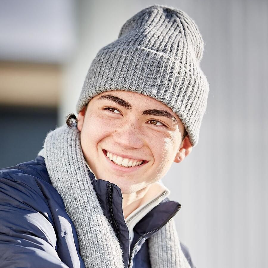 Mustang Gebreide muts Melange-optiek ribtricot brede omslag - Foto 2