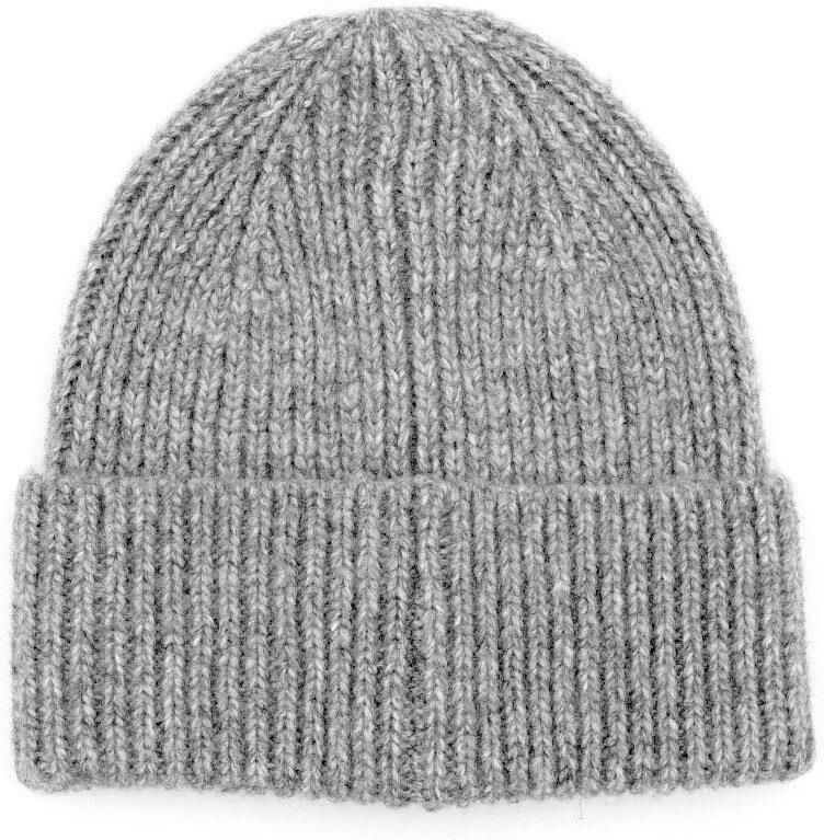 Mustang Gebreide muts Melange-optiek ribtricot brede omslag
