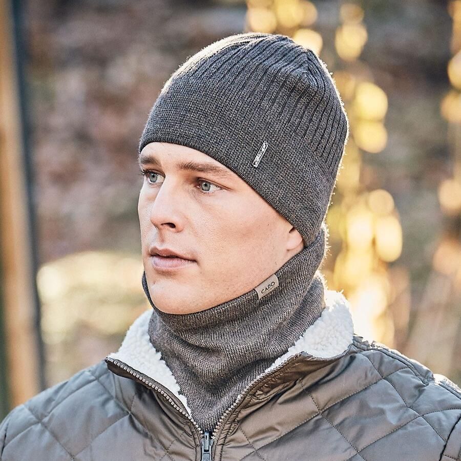 Mustang Gebreide muts Ribbreisel hoog wolgehalte natuurlijke thermoregulatie gevoerd - Foto 2