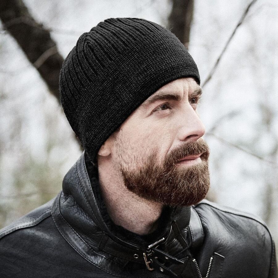 Mustang Gebreide muts Ribbreisel hoog wolgehalte natuurlijke thermoregulatie gevoerd