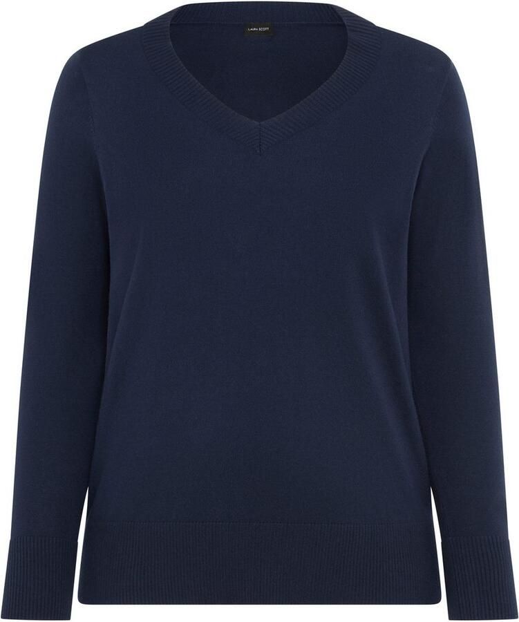 Mustang Gebreide trui figuur omhullend met v-hals grote maat