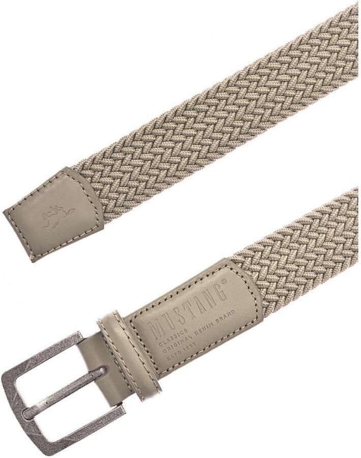 Mustang Stretch riem Elastisch in gevlochten look met opvallende lederen details 3 5 cm - Foto 2