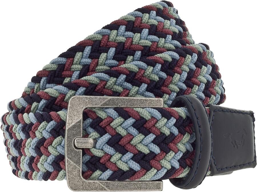 Mustang Stretch riem Elastisch in gevlochten look met opvallende lederen details 3 5 cm - Foto 5