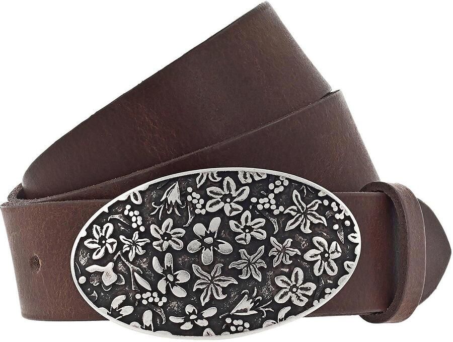 Mustang Koppelriem Florale koppelsluiting in mat Zilverkleur 3 5 cm - Foto 3