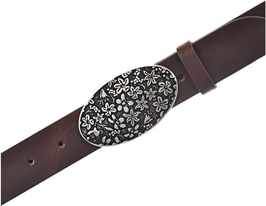 Mustang Koppelriem Florale koppelsluiting in mat Zilverkleur 3 5 cm - Foto 5