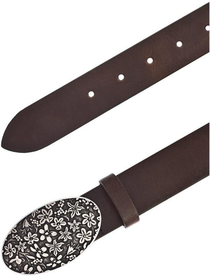 Mustang Koppelriem Florale koppelsluiting in mat Zilverkleur 3 5 cm - Foto 2