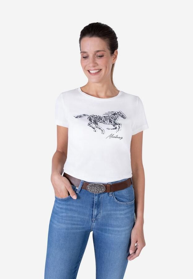 Mustang Koppelriem Florale koppelsluiting in mat Zilverkleur 3 5 cm - Foto 3