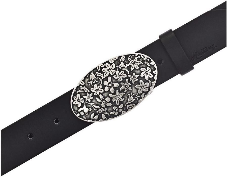 Mustang Koppelriem Florale koppelsluiting in mat Zilverkleur 3 5 cm - Foto 3